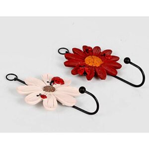 Acxico 1Pcs Creative Resin Sunflower Daisy Flower Wall Hook Keys Coat Hat Towel Holder Hanger Beautiful Home Decoration