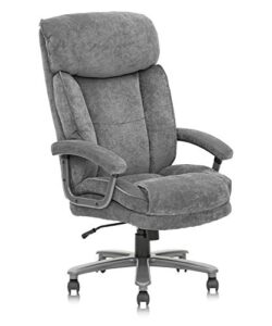 clatina ergonomic big and tall executive office chair with upholstered swivel 400lbs high capacity adjustable height thick padding headrest and armrest for home office grey