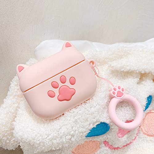 AKXOMY Airpods Pro Case Cute 3D Funny Cartoon Pink Paw Character Silicone Airpods Pro Cover,Kawaii Fun Lovely Design Skin,Cases for Girls Kids Teens Boys Airpods Pro (Pink Paw)