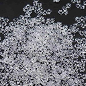 400pieces clear s clips rubber band loom band s clips plastic connectors supplement kit for loom bracelets and diy bracelet making (400-clear)