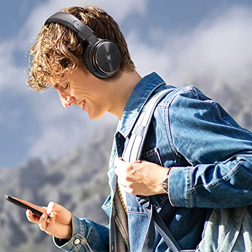 OneOdio A11 Wireless Headphones Over Ear, Bluetooth 5.2 Headset w/ CVC8.0 Mic, Hi-Fi Audio & Deep Bass, Comfortable Memory Foam Ear Cups, Wired & Wireless 2-in-1 for Travel Home Office