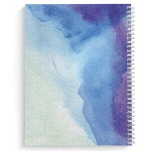 Softcover Watercolor Notes 8.5" x 11" Spiral Notebook/Journal, 120 College Ruled Pages, Durable Gloss Laminated Cover, White Wire-o Spiral. Made in the USA