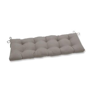 pillow perfect pompeii solid indoor/outdoor wicker patio sofa/swing cushion tufted, weather and fade resistant, 18" x 56", beige