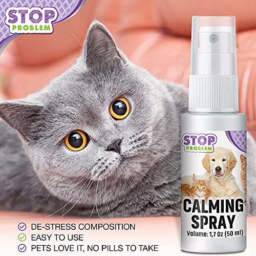 Beloved Pets Calming Pheromone Spray & Scratch Repellent for Cats - Reduce Scratching Furniture, Pee - During Travel, Fireworks, Thunder, Vet Zone - Helps to Relief Stress, Fighting, Hiding