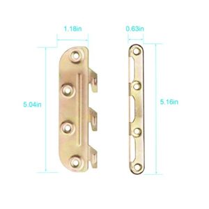 XIANEWS Surface Mounted Bed Rail Brackets-Bed Frame Hardware for Wood Bed Frame Headboards Footboards - Set of 4 (Screws Included)