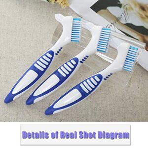 4 Pcs Denture Brushes with Double Sided Denture Cleaning Brush Heads for Denture Care (4Pcs)