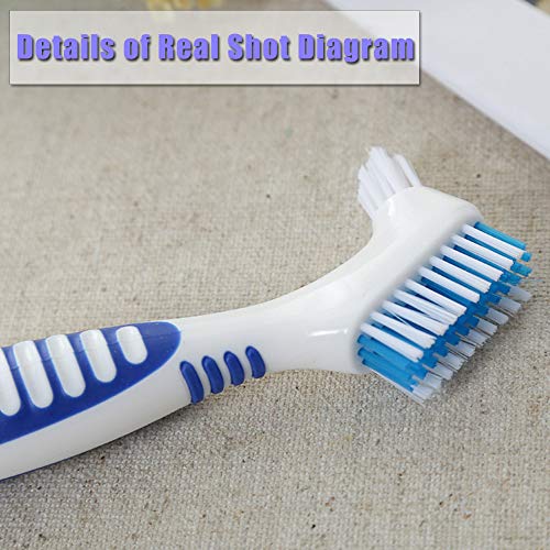 4 Pcs Denture Brushes with Double Sided Denture Cleaning Brush Heads for Denture Care (4Pcs)