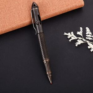 SMOOTHERPRO Solid Brass Bolt Action Pen with Tungsten Part Heavy Duty for Gift Business Office EDC Pocket Color Retro Black (BTA972)