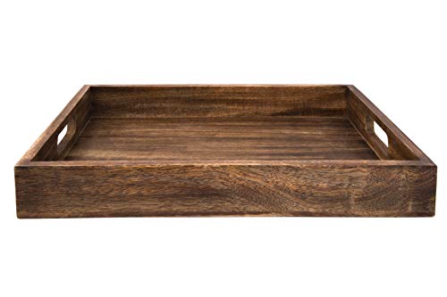 GoCraft Handmade Classic Wooden Tray Large Size | Serveware Kitchen Accessories Tray - 16.5"