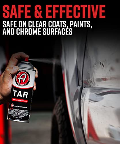 Adam's Tar 9oz - Heavy Duty, Concentrated Road Tar & Adhesive Remover | Remove Rubber Streaks, Badges, & Grime from Your Paint, Wheels, Rims, and Other Exterior Surfaces