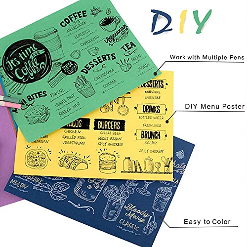 Colored Cardstock - 8.5 x 11 inch / 70 Sheets / 7 Colors Paper 65Ib 180g UAP01