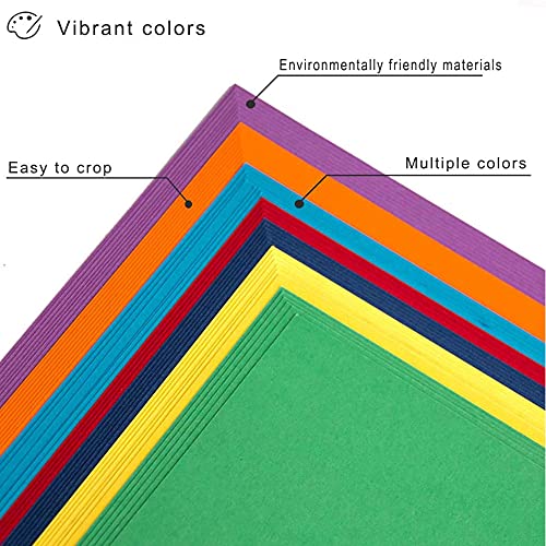 Colored Cardstock - 8.5 x 11 inch / 70 Sheets / 7 Colors Paper 65Ib 180g UAP01