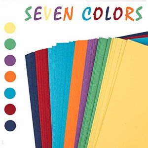 Colored Cardstock - 8.5 x 11 inch / 70 Sheets / 7 Colors Paper 65Ib 180g UAP01