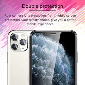 UniqueMe [4 Pack] compatible with iPhone 11 Pro Max 6.5 - inch, 2 Pack Screen Protector Tempered Glass and 2 Pack Camera Lens Protector 9H Hardness Clear [Bubble Free]