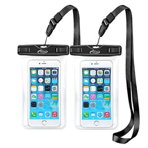 airuntech waterproof case, waterproof cell phone dry bag compatible for iphone 14/13/12/12 pro max/11/11 pro/se/xs max/xr/8p/7 galaxy up to 7.0", phone pouch for beach kayaking travel (2 pack)