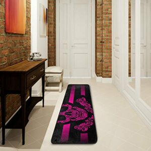 Doormat Area Rug Mat Runner Carpet Red Skull for Bedroom Front Door Kitchen Indoors Home Decoration 72*24inch