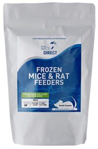 micedirect frozen small fuzzie feeder mice food for juvenile hognose, corn & milk snakes (50 count)