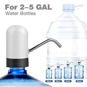 Water Dispenser 5 Gallon,MIKOSI Water Jug Dispenser Universal Electric Water Bottle Dispenser, Water Pump For 5 Gallon Bottle With 2 Silicone