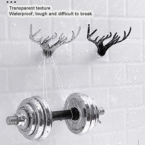 Fullgaden Upgraded Version Wall Hooks, Key Holder,Decorative Deer Head Hanger Organizer Rack with Adhesive for Home or Office and Kitchen Bathrooms Lavatory Closets, White