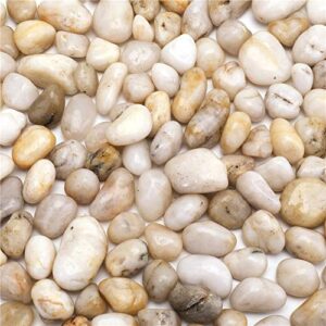 Nicunom 6 lb White Pebbles Natural Decorative Stone Small Polished Gravel River Rocks for Aquariums, Vase Fillers, Landscaping, Succulent…