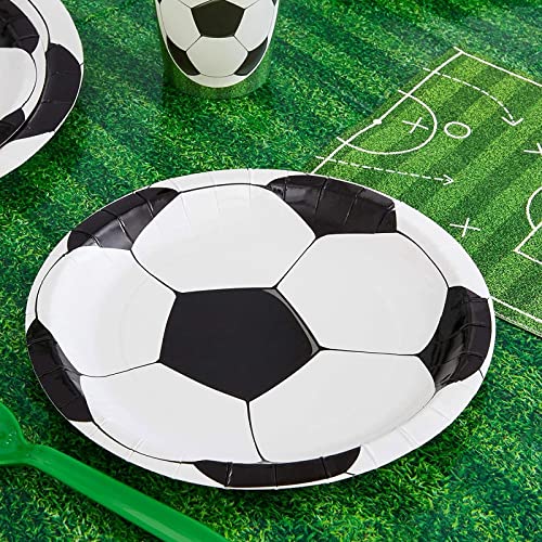 80-Pack Soccer Paper Plates for Sports Themed Birthday Party Supplies (7 in)