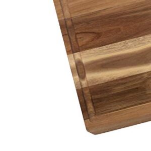 Dexas Angled Acacia Wood Cutting Board with Well, 15 x 20 inches