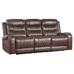 lexicon noura power double reclining sofa, brown