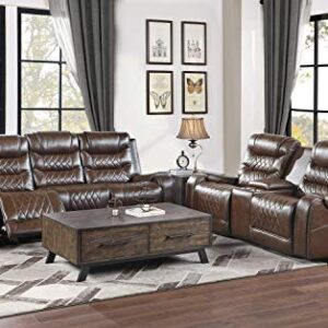 Lexicon Noura Power Double Reclining Sofa, Brown