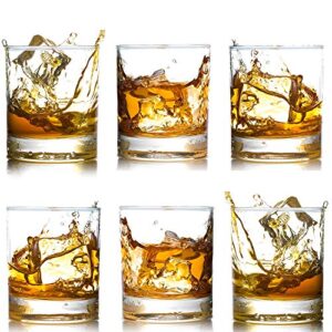 farielyn-x whiskey glasses-premium 10 oz scotch glasses set of 6 /old fashioned whiskey glasses/great gift for scotch lovers/style glassware for bourbon/rum glasses/bar tumbler whiskey glasses, clear