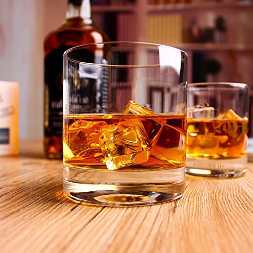 Farielyn-X Whiskey Glasses-Premium 10 OZ Scotch Glasses Set of 6 /Old Fashioned Whiskey Glasses/Great Gift for Scotch Lovers/Style Glassware for Bourbon/Rum glasses/Bar Tumbler Whiskey Glasses, Clear