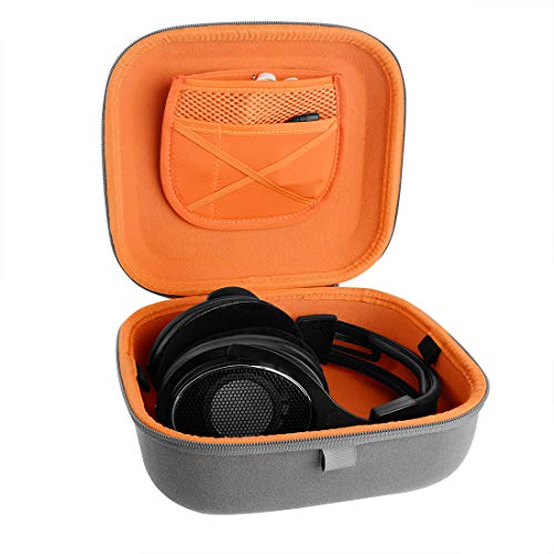 Geekria Shield Case for Large-Sized Over-Ear Headphones, Replacement Protective Hard Shell Travel Carrying Bag with Cable Storage, Compatible with SHURE SRH840, SRH440 (Microfiber Grey)