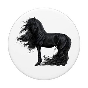 Horse paint - Friesian Horse rider Birthday Gift Equestrian PopSockets PopGrip: Swappable Grip for Phones & Tablets