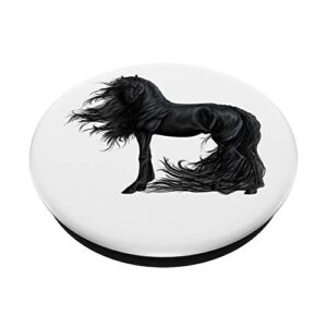 Horse paint - Friesian Horse rider Birthday Gift Equestrian PopSockets PopGrip: Swappable Grip for Phones & Tablets