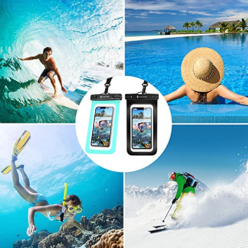 𝐒𝐲𝐧𝐜𝐰𝐢𝐫𝐞 Waterproof Phone Pouch [2-Pack] - Universal IPX8 Waterproof Phone Case Dry Bag with Lanyard for iPhone 14/13/12/11 Pro XS MAX XR X 8 7 6 Samsung S22 S20 and More Up to 7 Inches