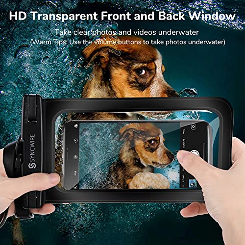 𝐒𝐲𝐧𝐜𝐰𝐢𝐫𝐞 Waterproof Phone Pouch [2-Pack] - Universal IPX8 Waterproof Phone Case Dry Bag with Lanyard for iPhone 14/13/12/11 Pro XS MAX XR X 8 7 6 Samsung S22 S20 and More Up to 7 Inches