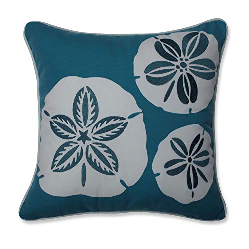 Pillow Perfect Outdoor/Indoor Sassy Sand Dollars Throw Pillow, 16.5" x 16.5", Green