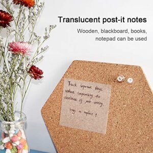 MultiBey Transparent Sticky Note Pads Memo 3 X 3 inches Square Styles Self Adhesive Removable N Times, Pack of 10 (Clear, 3 x 3)