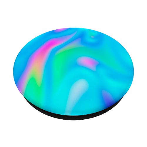 Teal Purple Blue Abstract Psychedelic Waves Gift Girls Women PopSockets PopGrip: Swappable Grip for Phones & Tablets