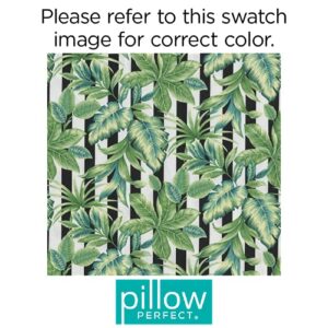 Pillow Perfect Outdoor/Indoor Freemont Palmetto Tufted Seat Cushions (Square Back), 19" x 18.5", Black 2 Count