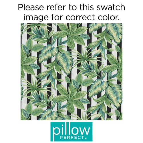 Pillow Perfect Outdoor/Indoor Freemont Palmetto Tufted Seat Cushions (Square Back), 19" x 18.5", Black 2 Count