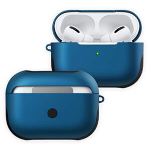 airpods pro case cover with lanyard, luxury airpod pro cover compatible apple airpods pro charging case, soft silicone + hard shell dual layer protective case for airpods pro accessories (blue)