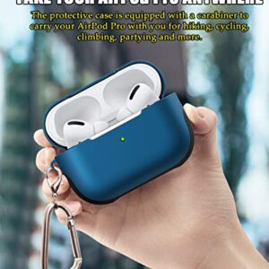 AirPods Pro Case Cover with Lanyard, Luxury AirPod Pro Cover Compatible Apple AirPods Pro Charging Case, Soft Silicone + Hard Shell Dual Layer Protective Case for AirPods Pro Accessories (Blue)