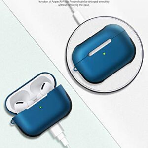 AirPods Pro Case Cover with Lanyard, Luxury AirPod Pro Cover Compatible Apple AirPods Pro Charging Case, Soft Silicone + Hard Shell Dual Layer Protective Case for AirPods Pro Accessories (Blue)