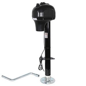 weize 3500 lb. power tongue jack, heavy duty electric trailer jack with 600d polyester protective cover, 23-5/8" lift, 12v dc