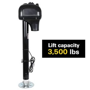 Weize 3500 Lb. Power Tongue Jack, Heavy Duty Electric Trailer Jack with 600D Polyester Protective Cover, 23-5/8" Lift, 12V DC