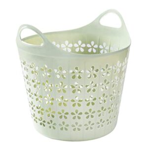 topbathy portable plastic laundry storage basket household clothes toy laundry basket (green, large size)