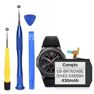 [430mah] battery for samsung gear s3 frontier(sm-r760) and gear s3 classic, (2023 new version) upgrade replacement battery for sm-r770, br760, r765, eb-br760abe, gh43-04699a with diy repair tool kits