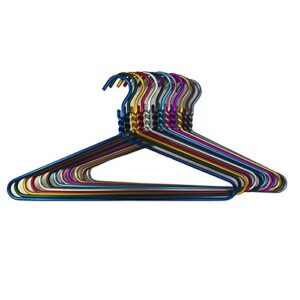dodco heavy duty quality aluminum metal coat clothes hangers assorted colors 12 pack made in the usa