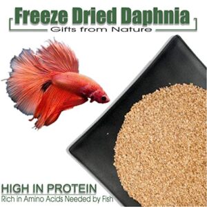 Freeze Dried Daphnia Fish Food for Betta, Neon, Guppy, Cichlid, Catfish and All Tropical Fish