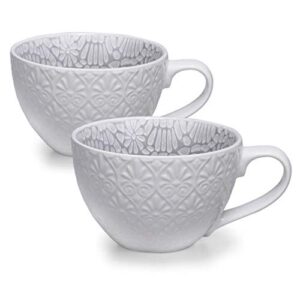 up pod porcelain cappuccino cups, 12 ounce latte cups, white espresso cups, tea mug sets of 2